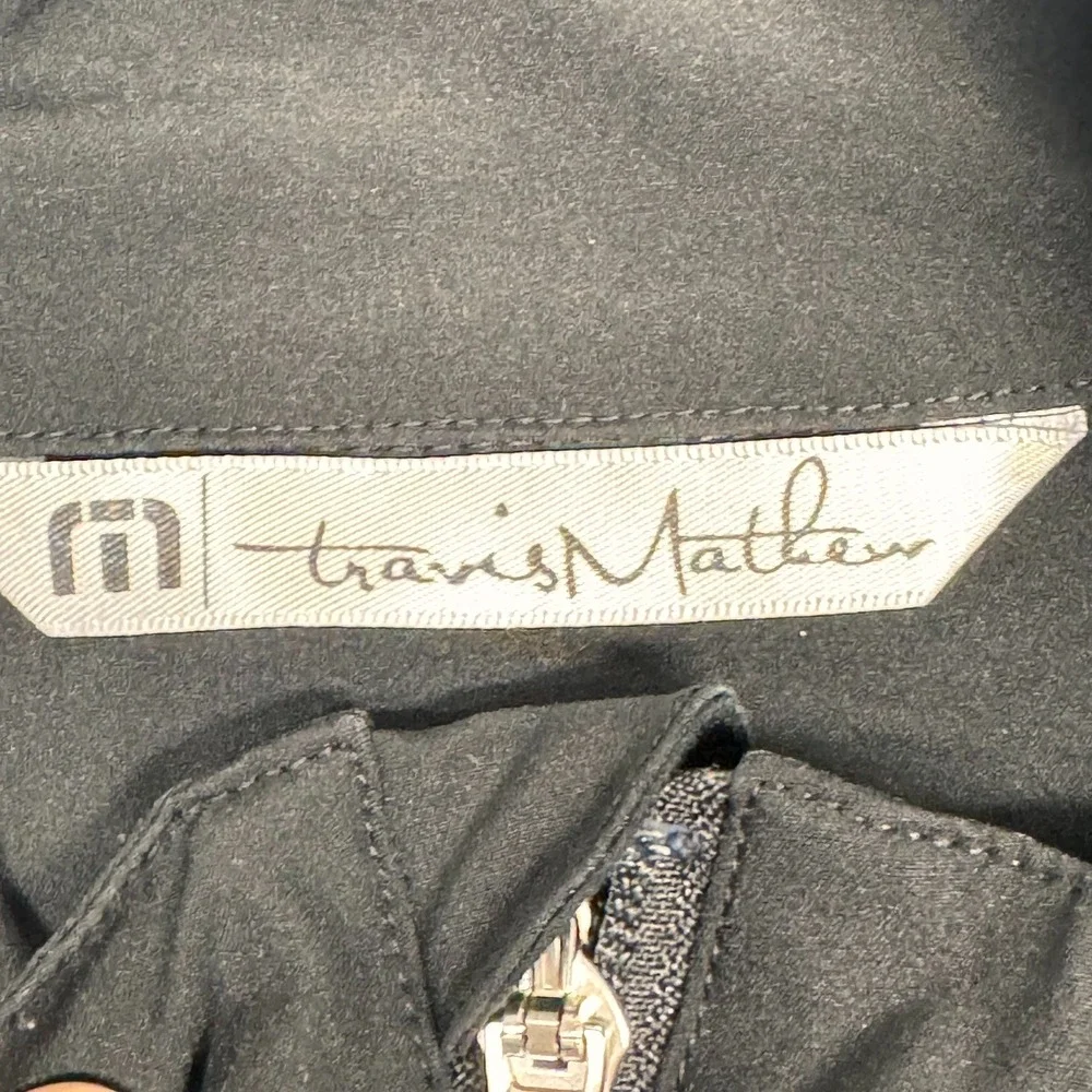 TravisMathew Men's‎ Quarter Zip Pullover Black Grey Golf Jacket Size Large